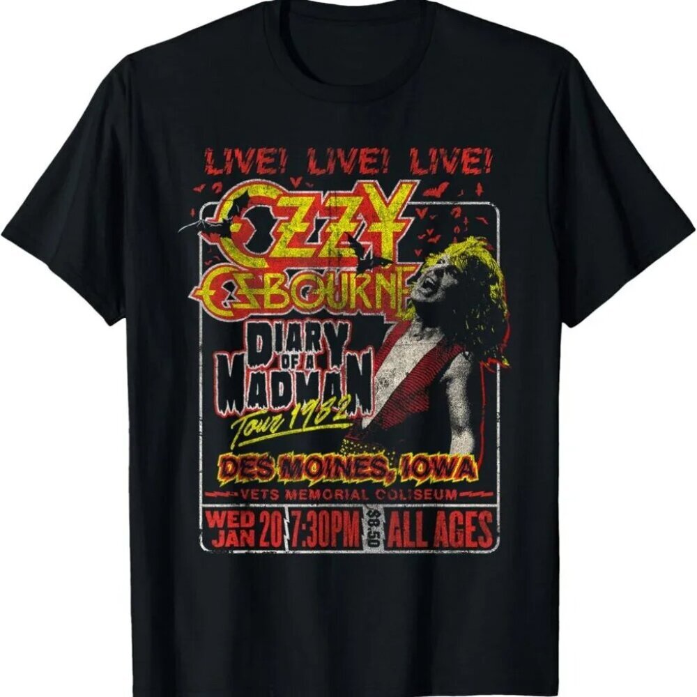 Ozzy Osbourne Diary Tour Des Moines Iowa Shirt Vintage Concert Graphic Tee 17